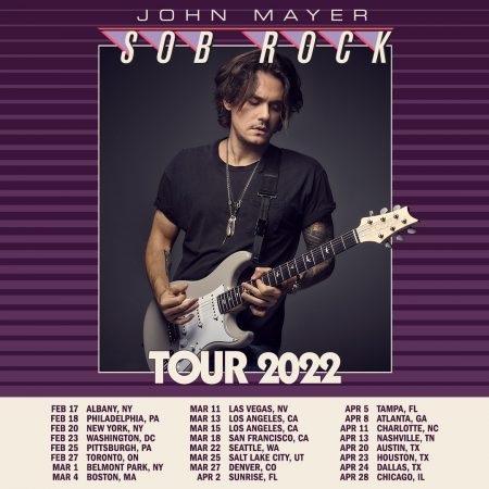 John Mayer Concert & Exclusive VIP Arena / Backstage Tour, March 22, 2022 – 4 Seats, Section 2, Row P!